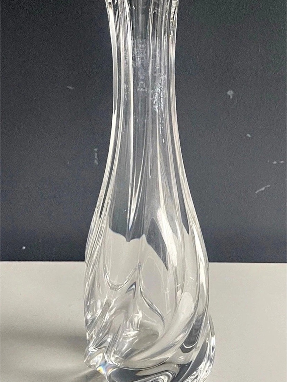 St. Louis Clear Sculptural Glass Vase